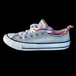 Converse All Star Double Layer Grey Rainbow Stripe